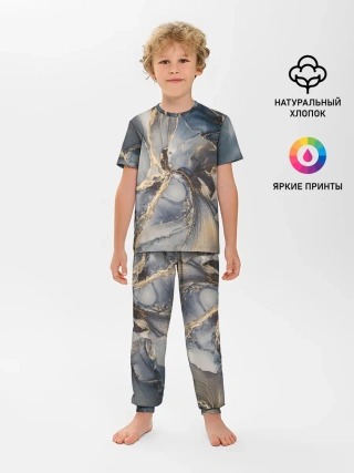 Детская пижама с брюками / Fluid art ink mix