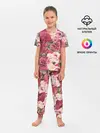 Детская пижама с брюками / Акварель, розы