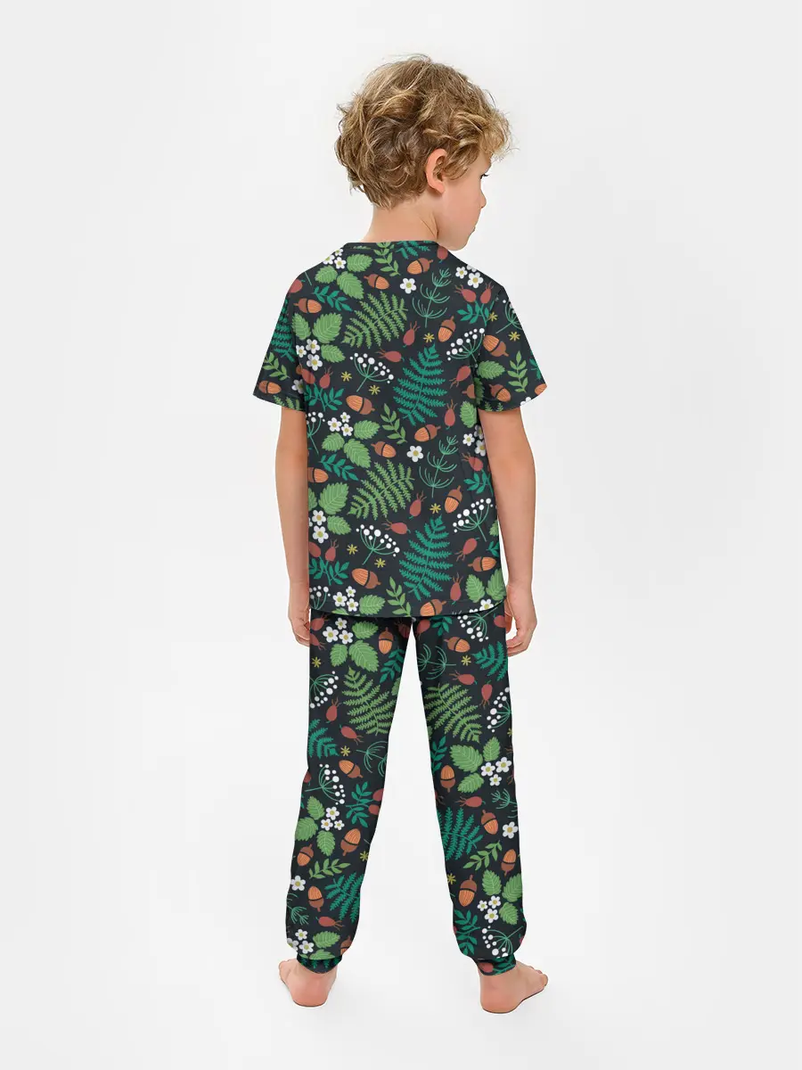 Детская пижама с брюками / Forest leaves