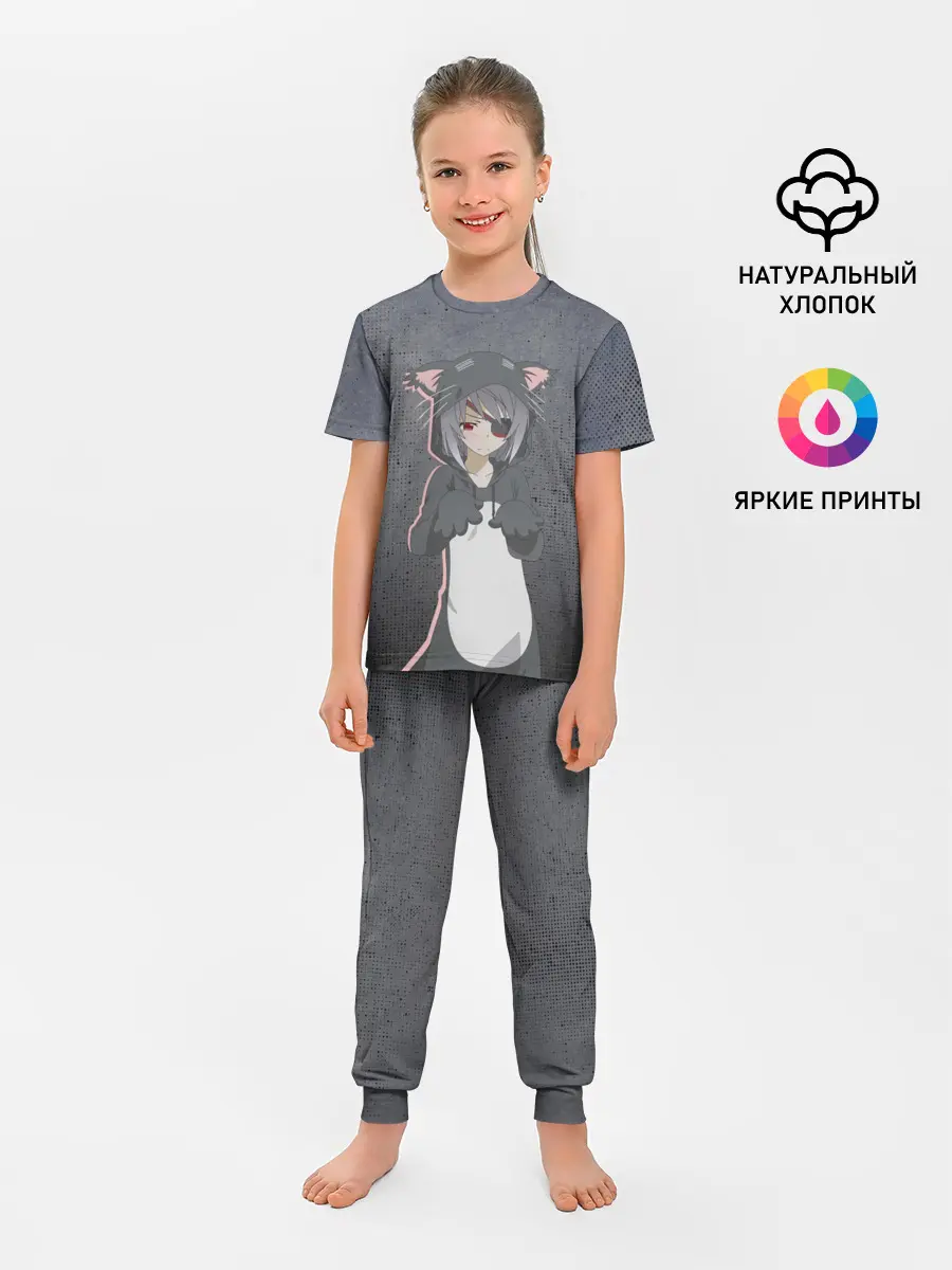 Детская пижама с брюками / Catgirl sadness