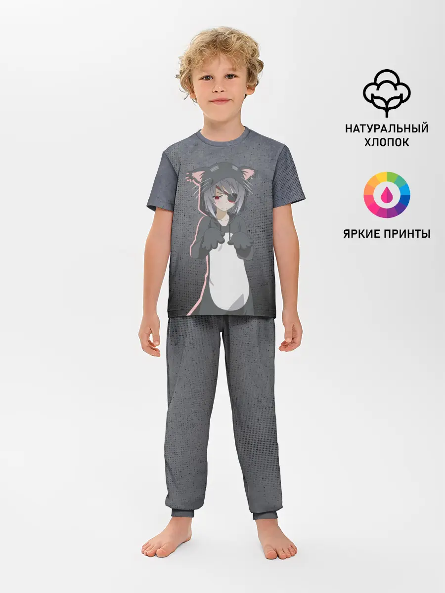 Детская пижама с брюками / Catgirl sadness