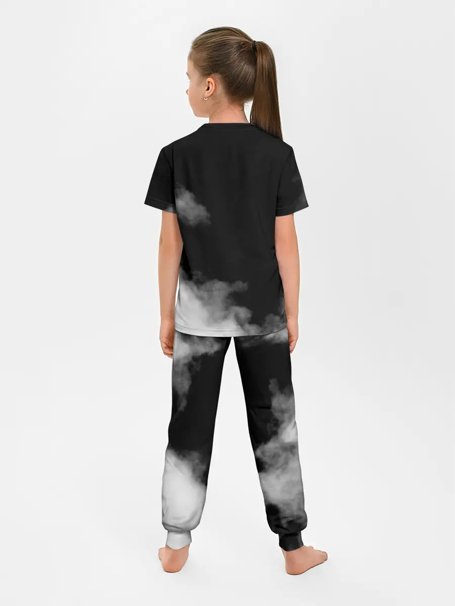Детская пижама с брюками / Логотип Черного Клевера в дымке