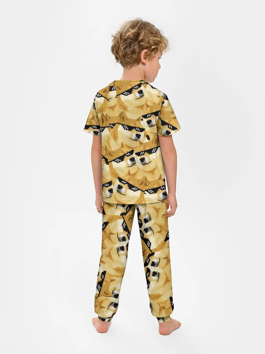 Детская пижама с брюками / Doge мем в deal with it очках