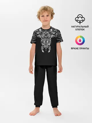 Детская пижама с брюками / Узор в стиле маори / полинезия