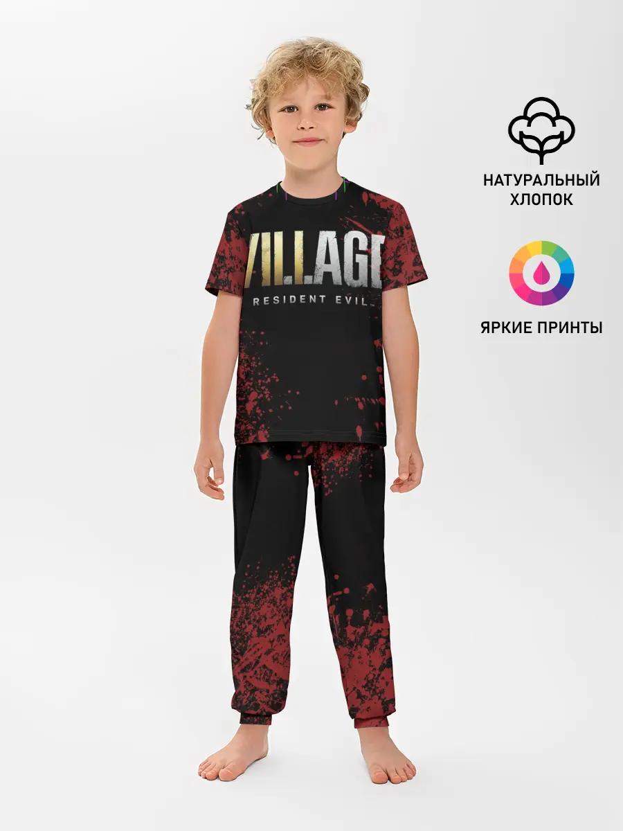 Детская пижама с брюками / Resident Evil Village логотип