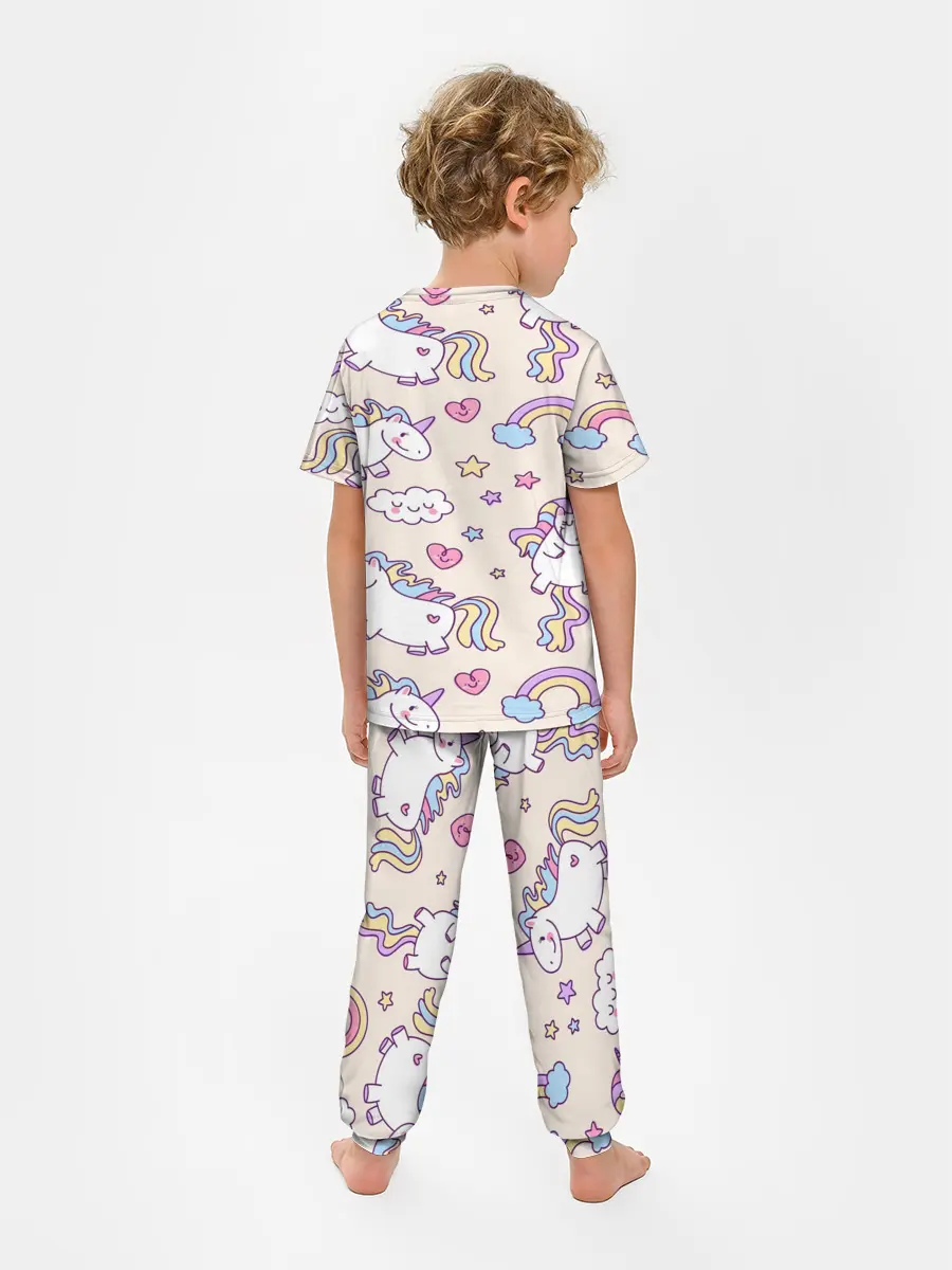 Детская пижама с брюками / Радужные Единорожки