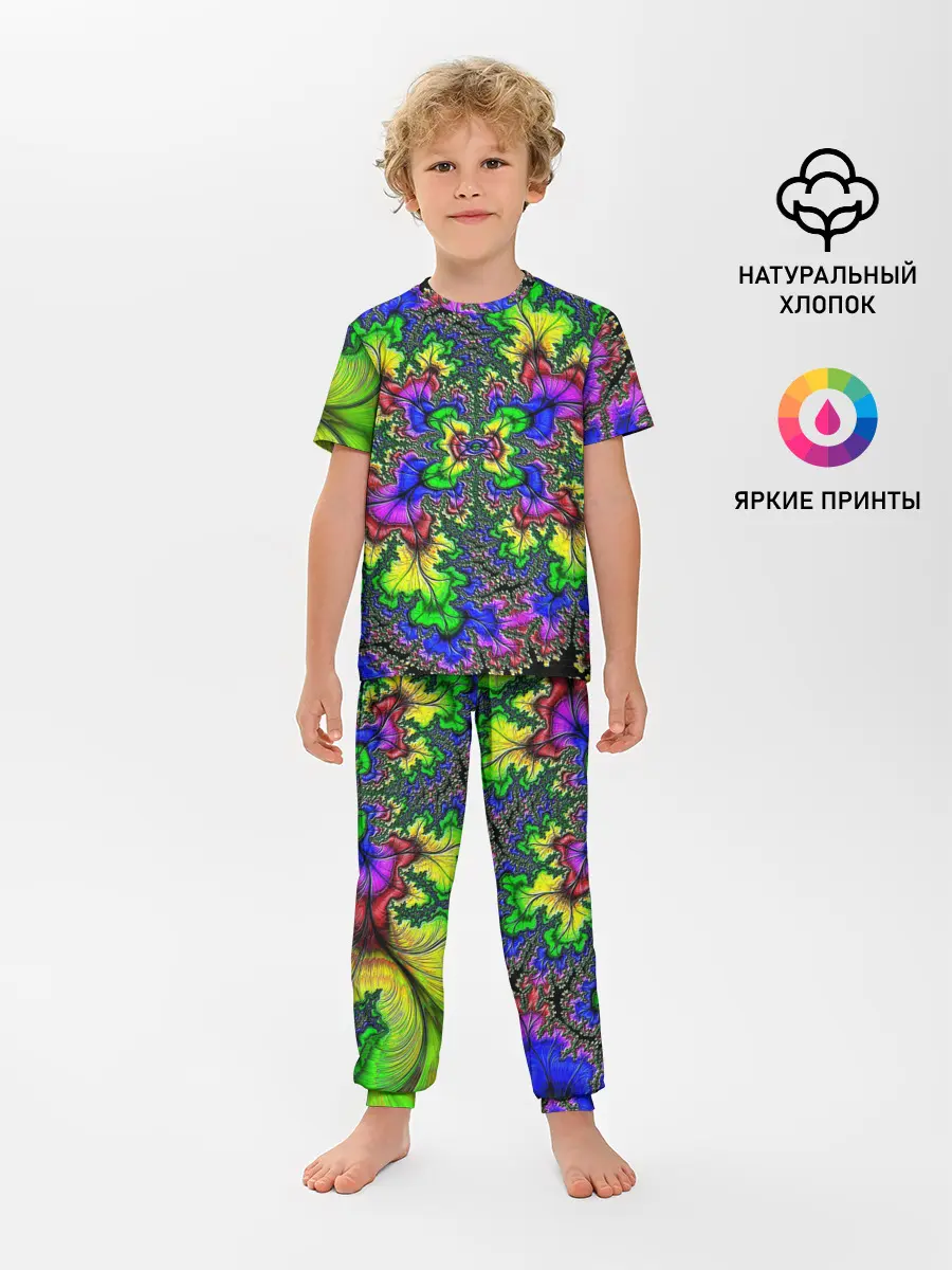 Детская пижама с брюками / НЕОНОВЫЙ ЦВЕТОК