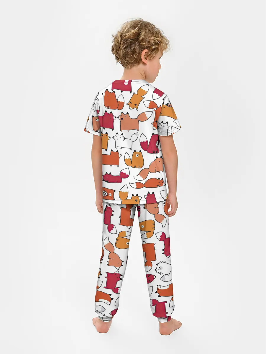 Детская пижама с брюками / Милые лисы