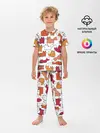 Детская пижама с брюками / Милые лисы