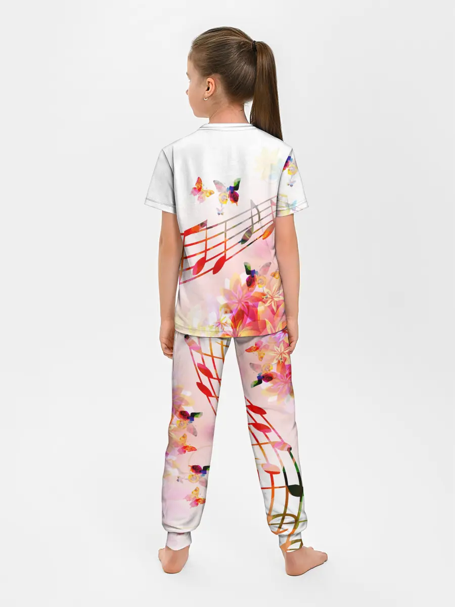 Детская пижама с брюками / Ноты весна