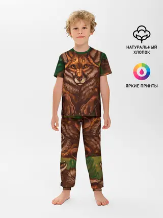 Детская пижама с брюками / Лисы