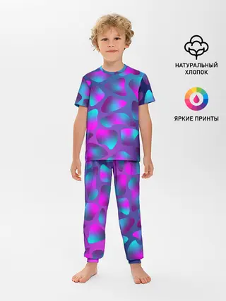 Детская пижама с брюками / Неоновые капли