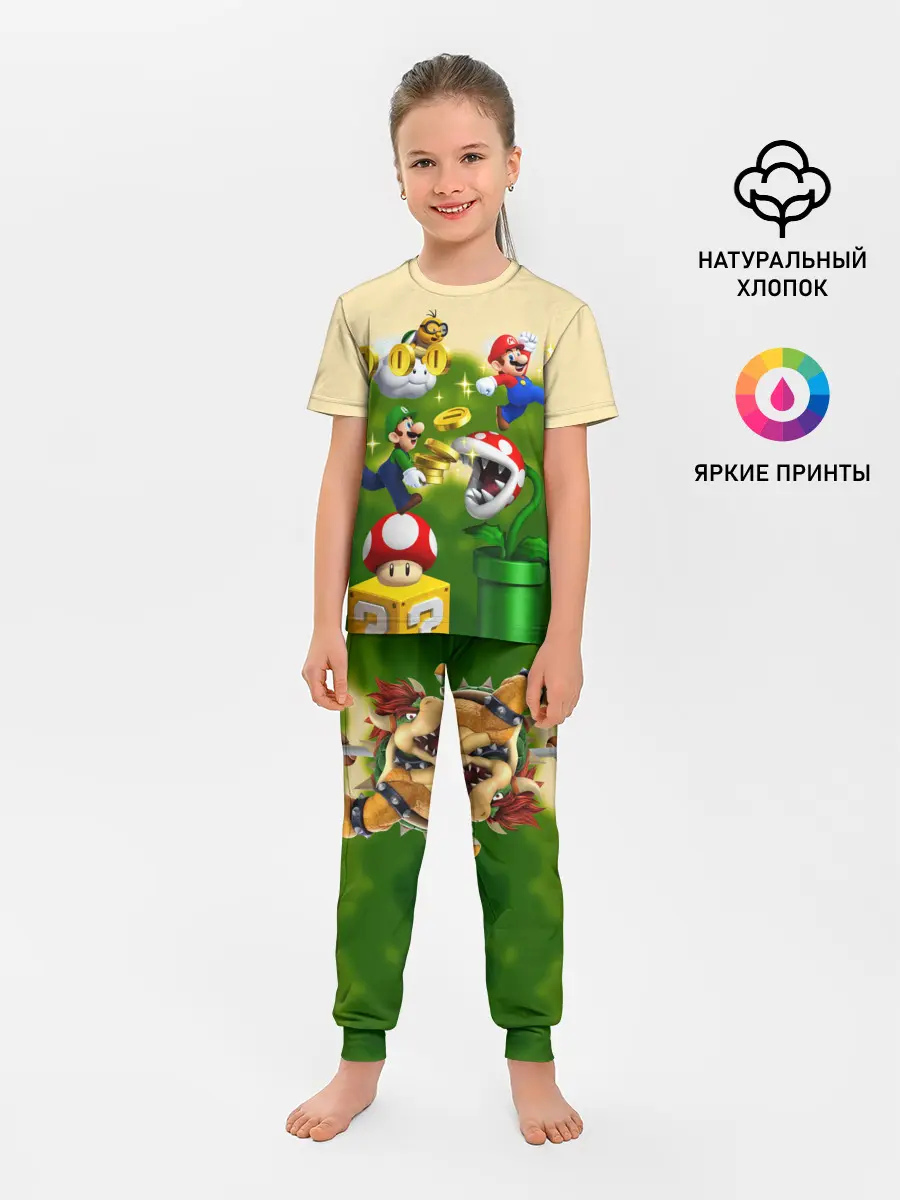 Детская пижама с брюками / Mario Coins