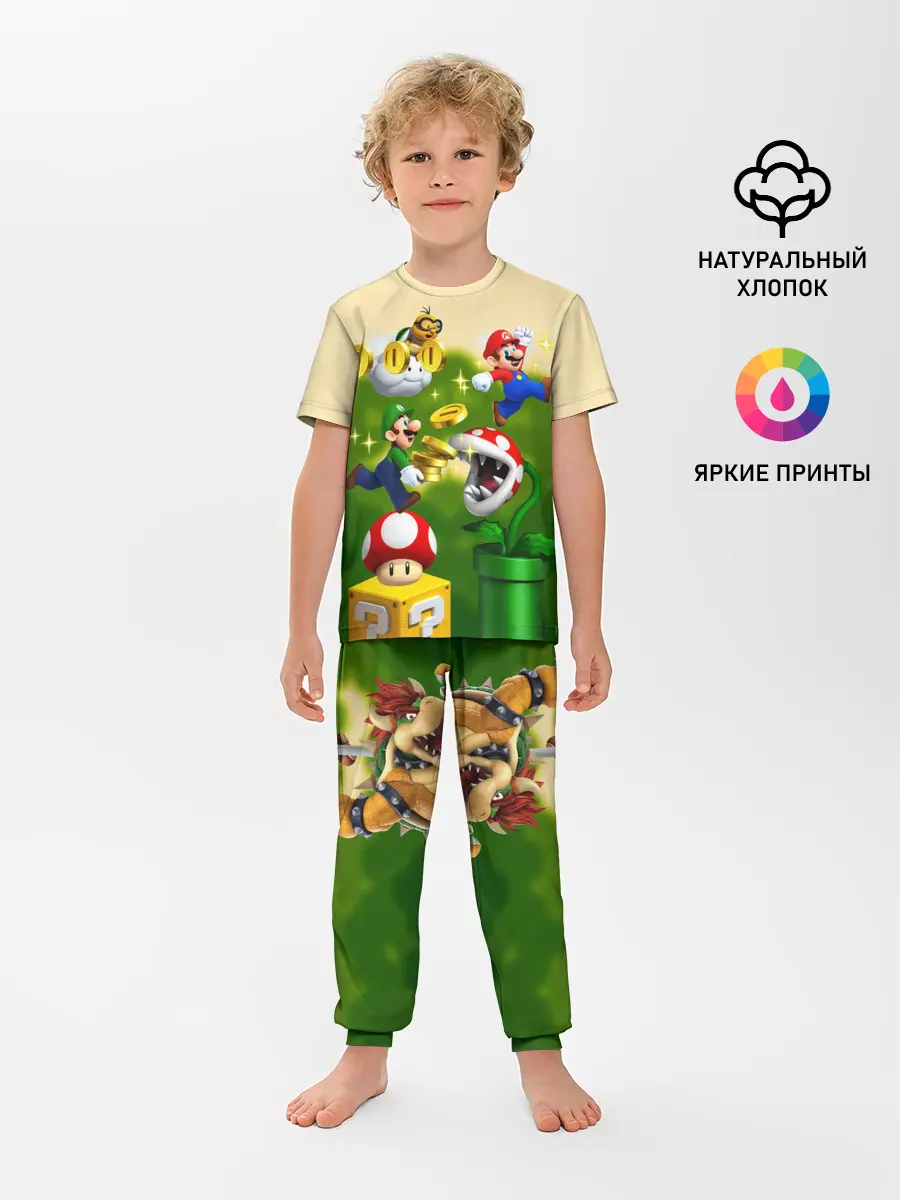 Детская пижама с брюками / Mario Coins