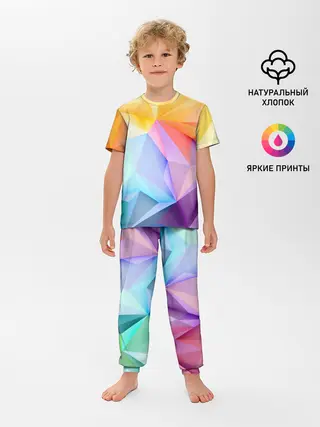 Детская пижама с брюками / Радужная геометрия