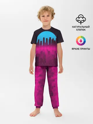 Детская пижама с брюками / НЕОНОВЫЙ ГОРОД