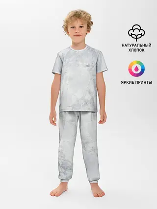 Детская пижама с брюками / Мрамор