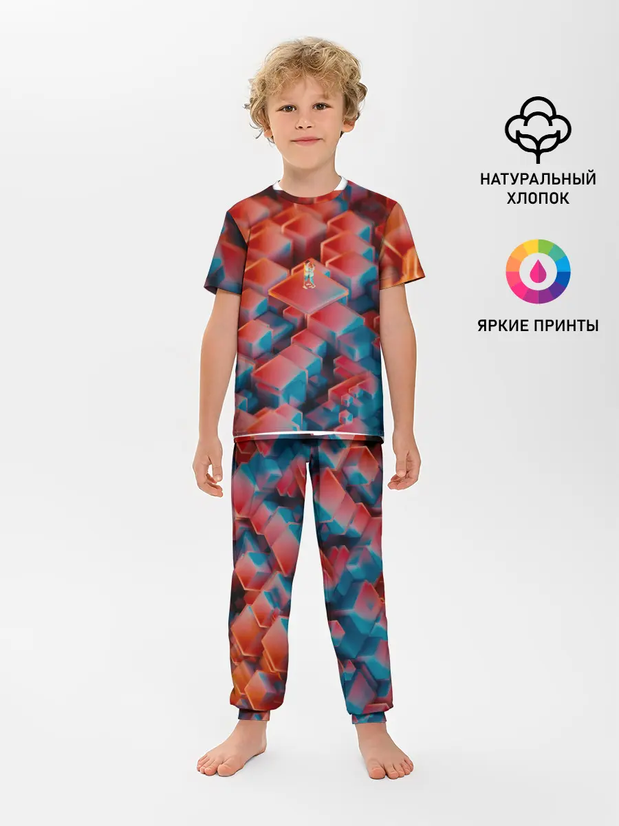 Детская пижама с брюками / Неоновая пара