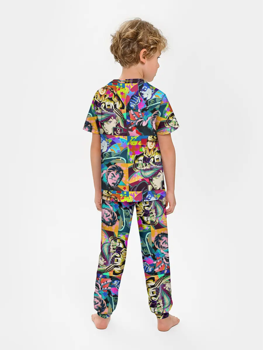 Детская пижама с брюками / Джоджо паттерн комикс