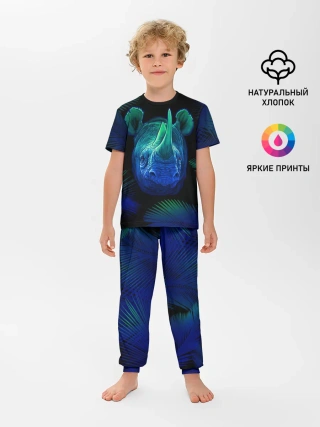 Детская пижама с брюками / Носорог