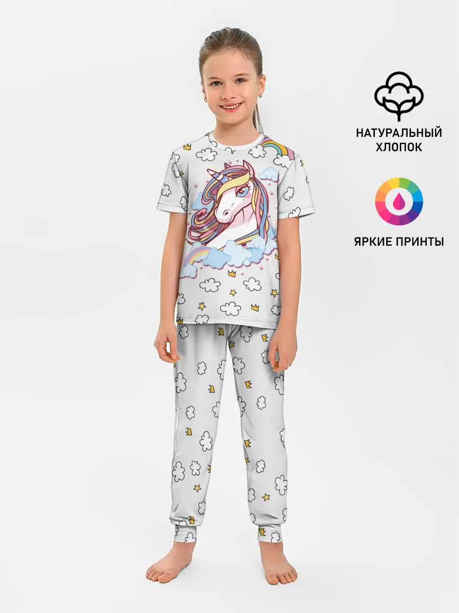Детская пижама с брюками / Единорог