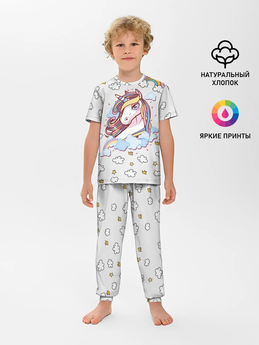 Детская пижама с брюками / Единорог