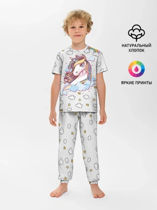 Детская пижама с брюками / Единорог