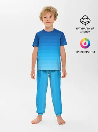 Детская пижама с брюками / Синие полосы