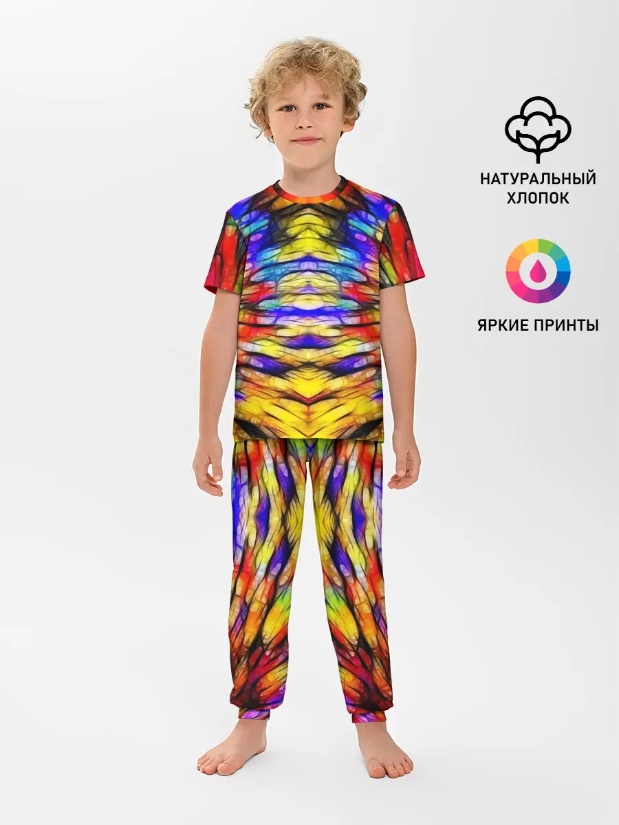 Детская пижама с брюками / Батик. Краски