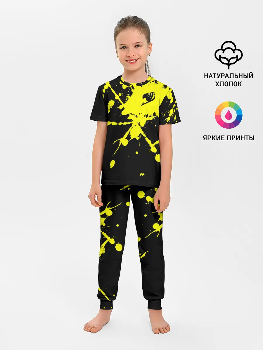 Детская пижама с брюками / Хвост Феи желтые брызги