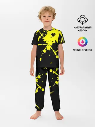 Детская пижама с брюками / Хвост Феи желтые брызги