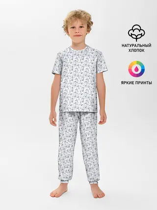 Детская пижама с брюками / Журавли