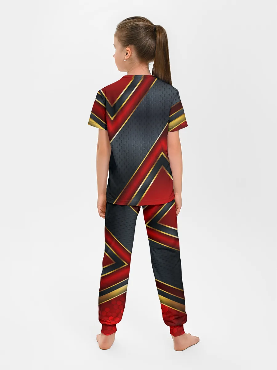 Детская пижама с брюками / Black & Red 3D