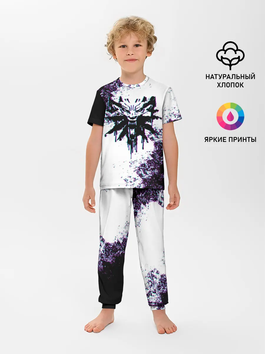 Детская пижама с брюками / THE WITCHER GLITCH / ГЛИТЧ