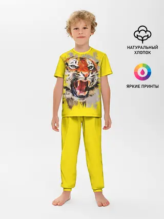 Детская пижама с брюками / Оскал тигра