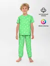 Детская пижама с брюками / Горошек на зеленом
