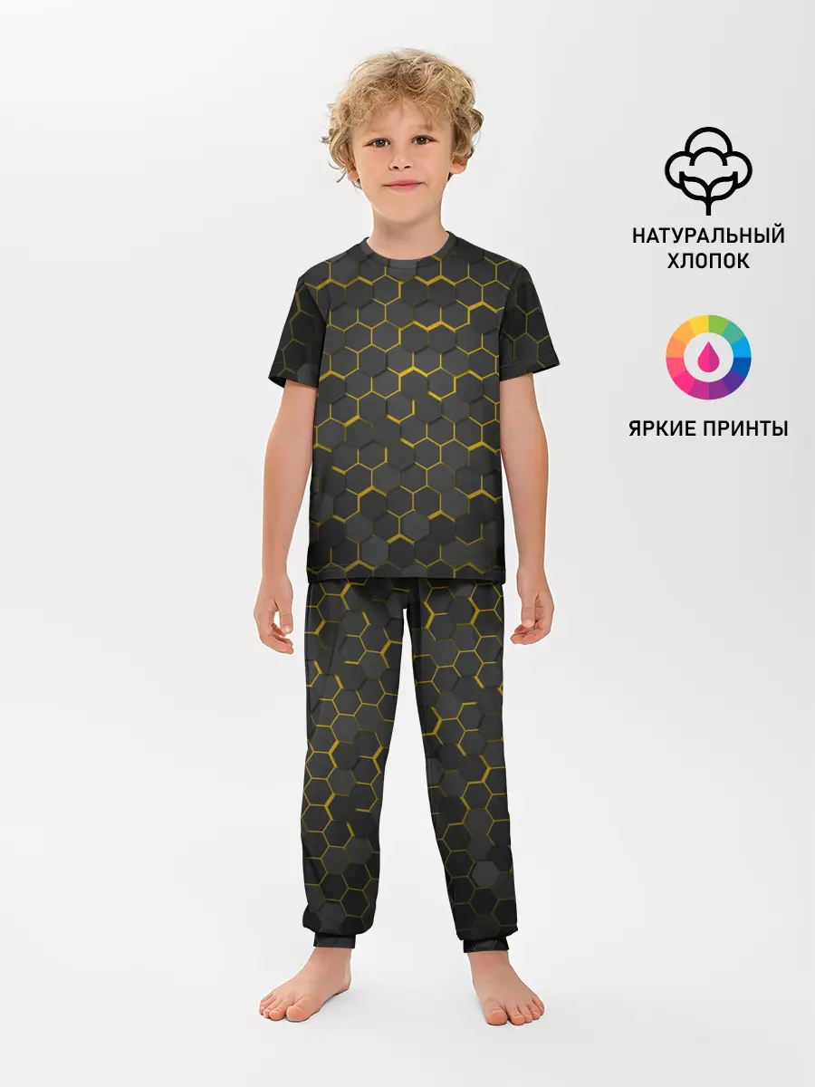 Детская пижама с брюками / OCTAGON желтый