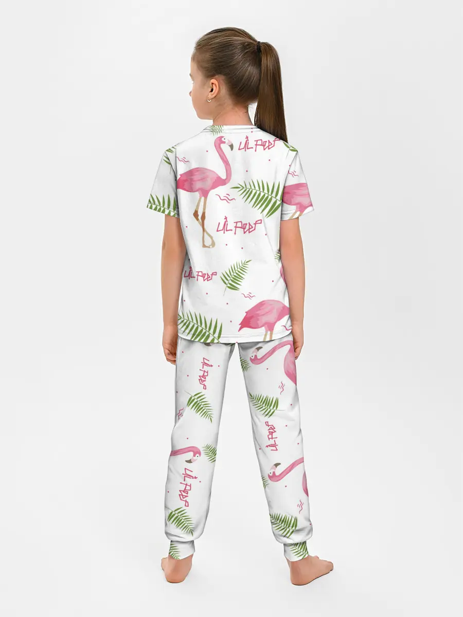 Детская пижама с брюками / Lil Peep pink flamingo