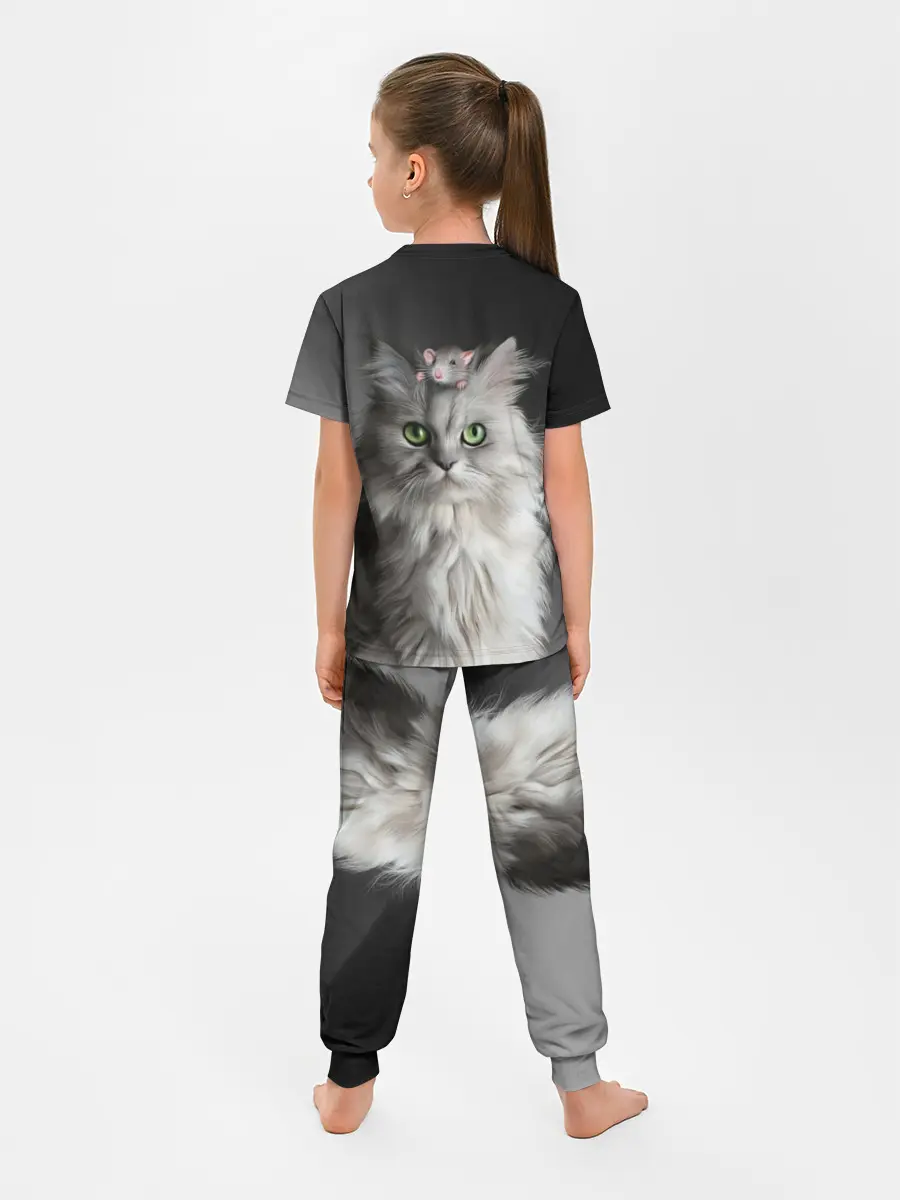 Детская пижама с брюками / Кот и мышка