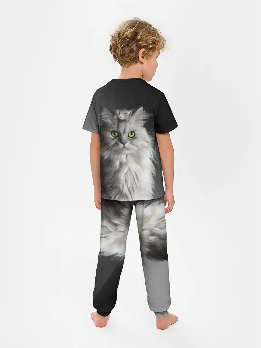 Детская пижама с брюками / Кот и мышка