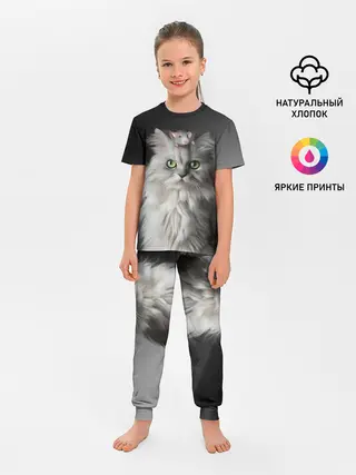 Детская пижама с брюками / Кот и мышка