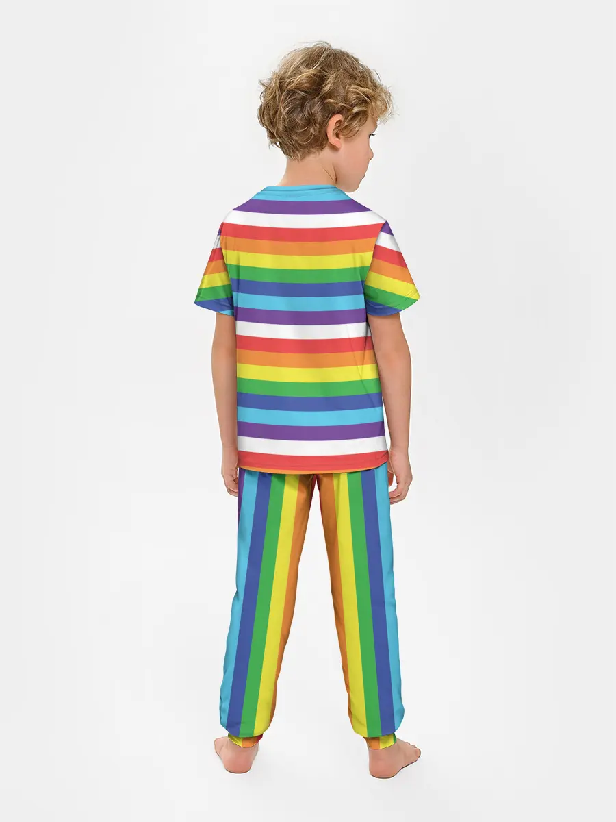 Детская пижама с брюками / Радужные полосы