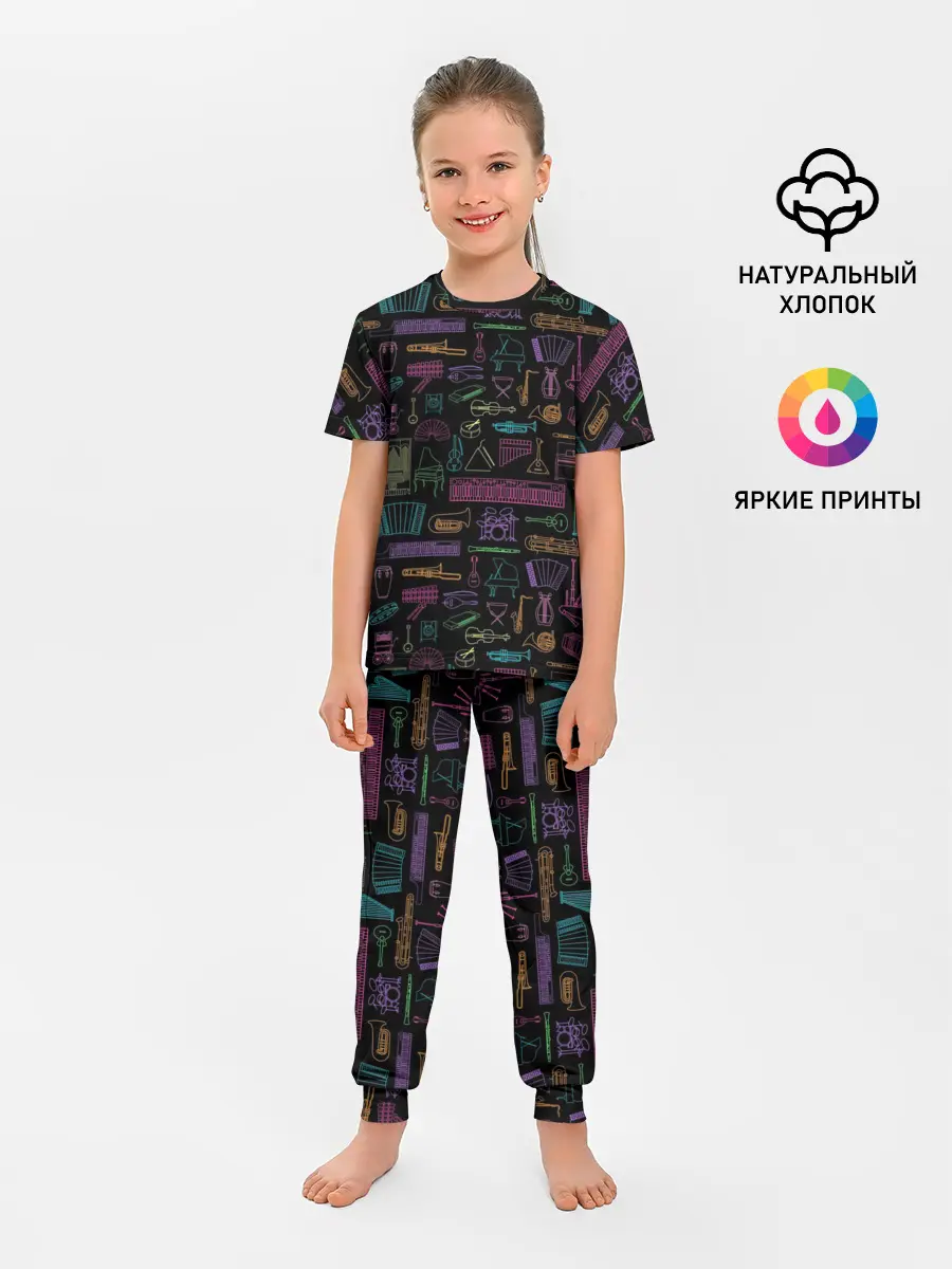 Детская пижама с брюками / Музыкальные Инструменты
