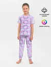 Детская пижама с брюками / графический: клетка полоска