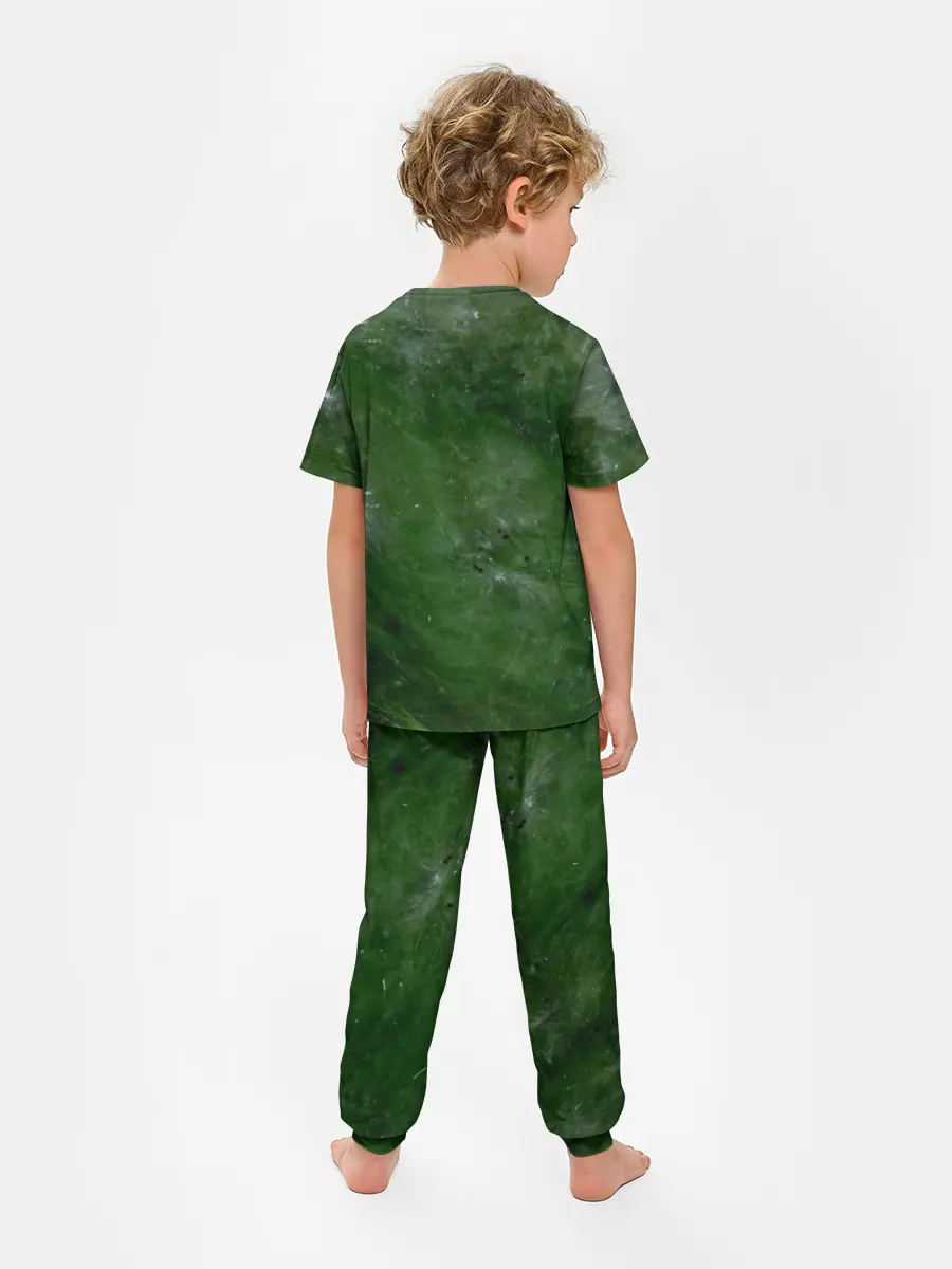 Детская пижама с брюками / Точки На нефритовом Фоне