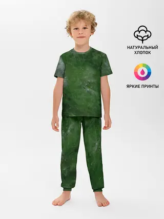 Детская пижама с брюками / Точки На нефритовом Фоне