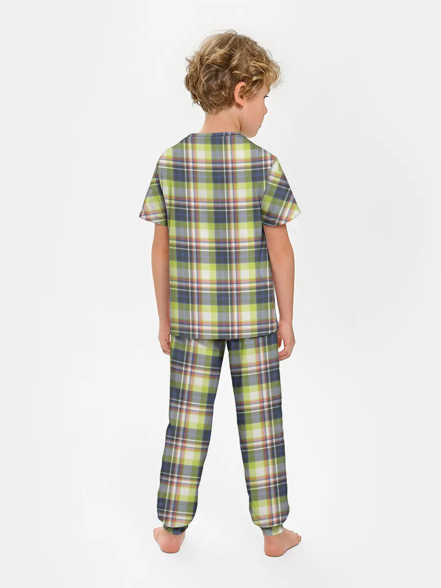 Детская пижама с брюками / Текстура в клетку