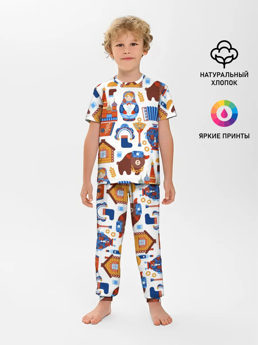 Детская пижама с брюками / Традиционный поп арт