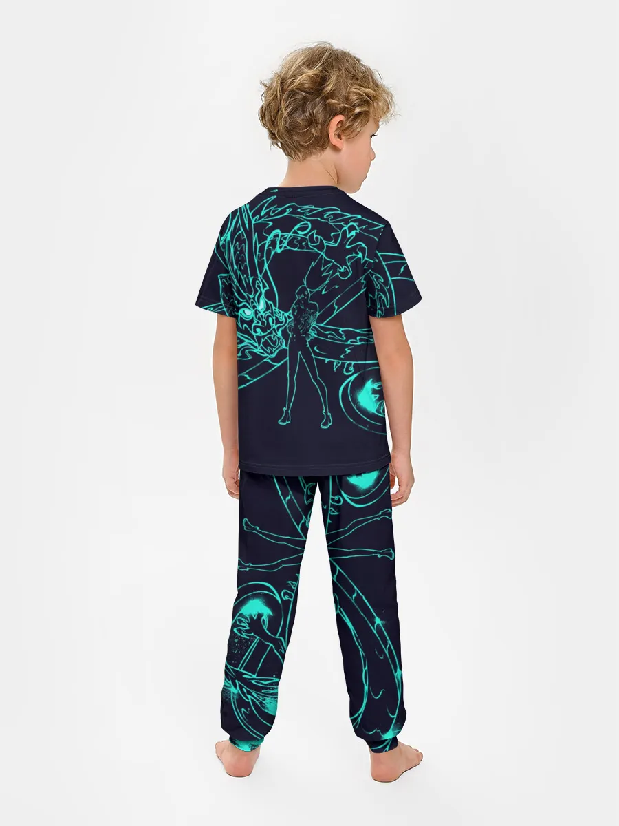 Детская пижама с брюками / Neon Dragon