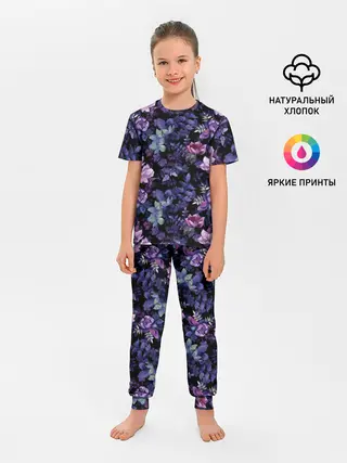 Детская пижама с брюками / Цветочный сад